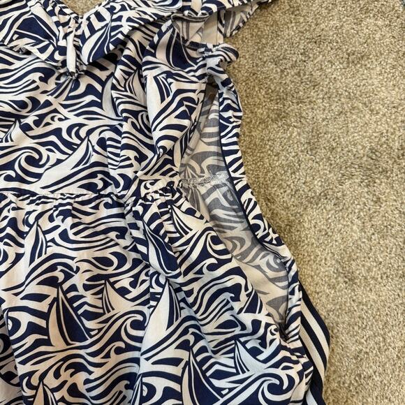 Vineyard Vines x Target medium ruffle belted nautical pockets dress D4 2469 - Picture 8 of 13